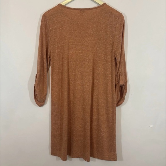 Hayden L. A. Aztec Embroidered Brown Sienna Tunic Dress Size M Southwest Boho - Picture 5 of 10